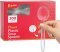 Cucharas de Plástico Transparentes GUSTO de Uso Rudo [300 Piezas] Desechables y Sin BPA con Diseño Grabado para Fiestas, Catering y Uso Diario - imagen 1