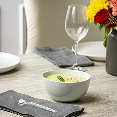 Cucharas de Plástico Transparentes GUSTO de Uso Rudo [300 Piezas] Desechables y Sin BPA con Diseño Grabado para Fiestas, Catering y Uso Diario - imagen 5