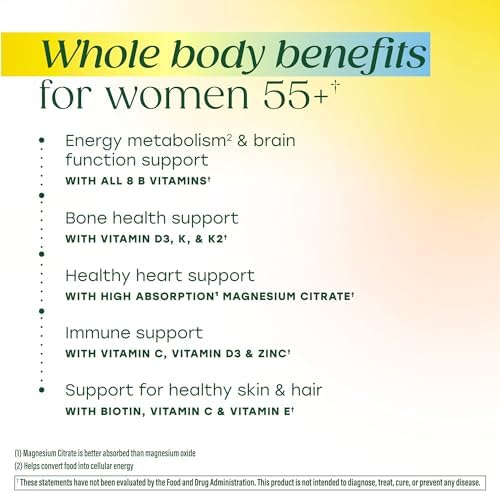 MegaFood Multivitamínico Integral 55+ para Mujeres - Con D3 K2, Magnesio, Biotina y Folato - Salud Ósea, Cerebral, Cardiaca e Inmunológica - 90 - imagen 3