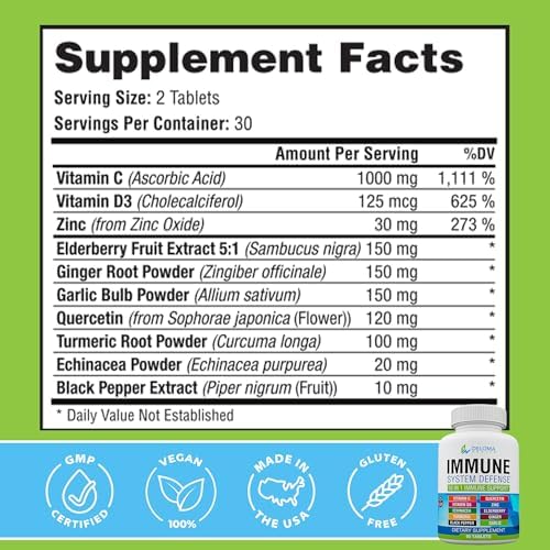 Suplemento Deloma Health 10 en 1 para el Sistema Inmunológico - Vitamina C (1000 mg), Quercetina, Vitamina D3 (5000 UI), Zinc (40 mg), Saúco, - imagen 7