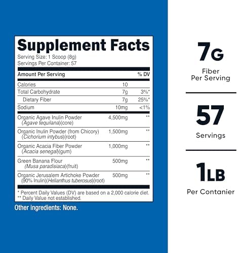 Fibra Prebiótica Sin Sabor Nutricost (1 Libra) - Vegana, Sin Gluten, Sin OGM - imagen 2