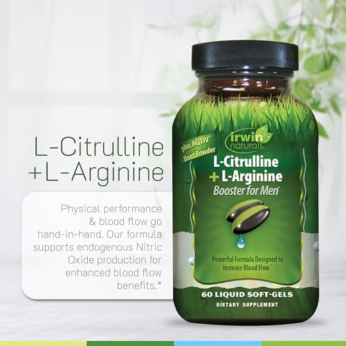 Irwin Naturals L-Citrulina + L-Arginina – 60 Cápsulas Blandas Líquidas – Soporte para Óxido Nítrico y Circulación - imagen 5