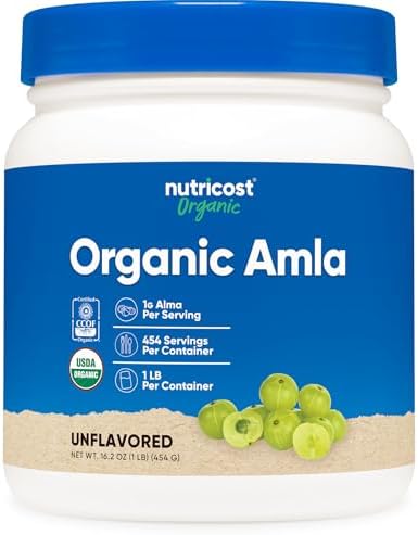 Nutricost Polvo de Amla Orgánico 1 Libra (Sin Sabor) - 1 gramo por Porción, Vegano, Sin OGM - imagen 1
