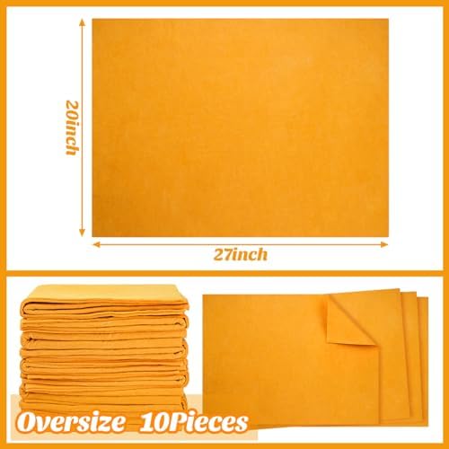 Paquete de 10 Toallas de Microfibra SEEWEY, Absorbentes y Reutilizables, Toallas Naranjas para Secado de Autos, Lavables a Máquina, Multiusos, - imagen 3