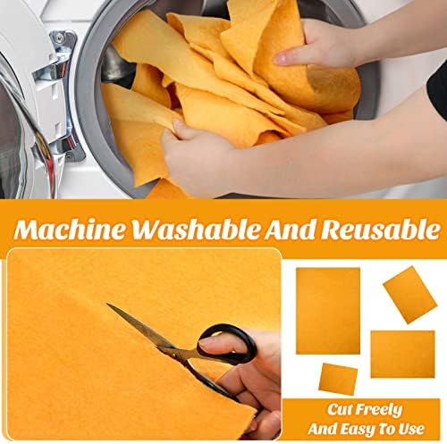 Paquete de 10 Toallas de Microfibra SEEWEY, Absorbentes y Reutilizables, Toallas Naranjas para Secado de Autos, Lavables a Máquina, Multiusos, - imagen 4