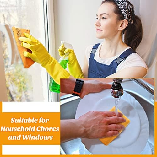 Paquete de 10 Toallas de Microfibra SEEWEY, Absorbentes y Reutilizables, Toallas Naranjas para Secado de Autos, Lavables a Máquina, Multiusos, - imagen 6