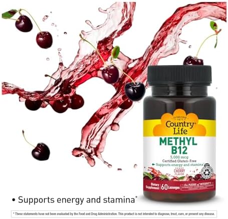 Country Life Methyl B12, Apoya Energía y Resistencia, 5,000mcg, 60 Pastillas, Certificado Sin Gluten, Vegano y No OGM - imagen 5