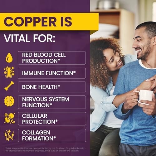 Suplementos de Cobre Líquido WellnessOne - Apoyo a la Salud Ósea e Inmunológica - Gotas de Cobre para Producción de Glóbulos y Formación de Colágeno - imagen 3