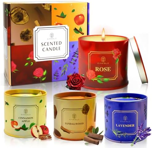 Regalos para el Día de las Madres, Set de 4 Velas Aromáticas de Cera de Soja, Regalos de Cumpleaños para Mujeres, Decoración para Fiestas - imagen 1