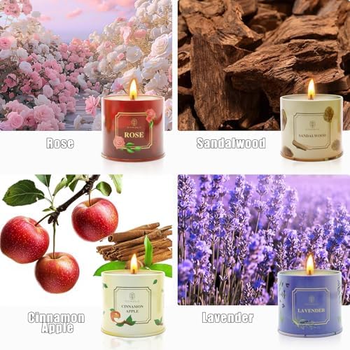Regalos para el Día de las Madres, Set de 4 Velas Aromáticas de Cera de Soja, Regalos de Cumpleaños para Mujeres, Decoración para Fiestas - imagen 2