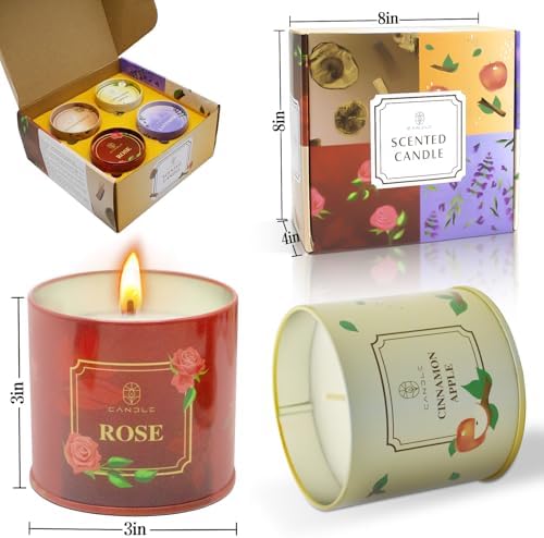 Regalos para el Día de las Madres, Set de 4 Velas Aromáticas de Cera de Soja, Regalos de Cumpleaños para Mujeres, Decoración para Fiestas - imagen 3