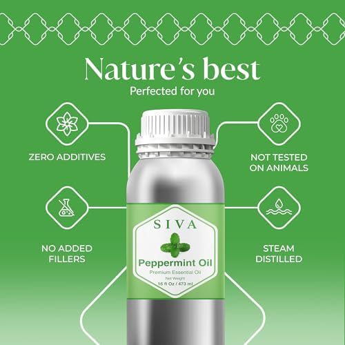 Aceite Esencial de Menta Siva - 16 Fl Oz - 100% Natural para Difusor, Cuidado Facial, Cuidado de la Piel, Aromaterapia, Cuidado del Cabello y Masaje - imagen 2