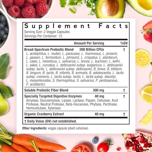 Probióticos para Mujeres Doctor's Recipes, 200B CFUs, 36 Cepas, con Prebióticos, Enzimas y Arándano, Salud Vaginal, Urinaria y Digestiva, 30 Cápsulas - imagen 2