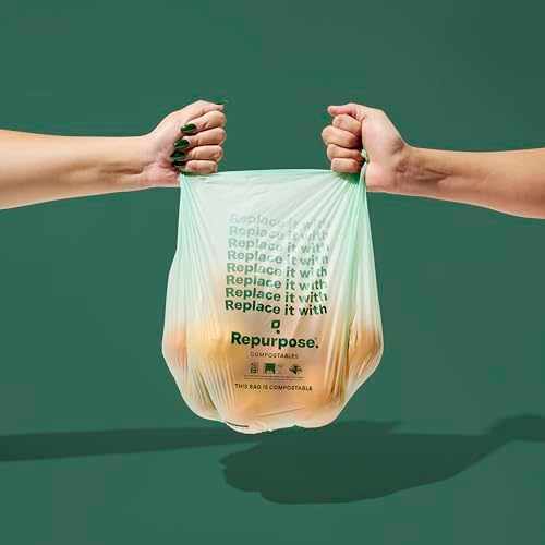 Bolsas de Basura Compostables de 3 Galones Repurpose, Paquete de 100, Certificadas BPI, a Prueba de Fugas, Aprobadas por la FDA, Empaque Reciclable - imagen 3