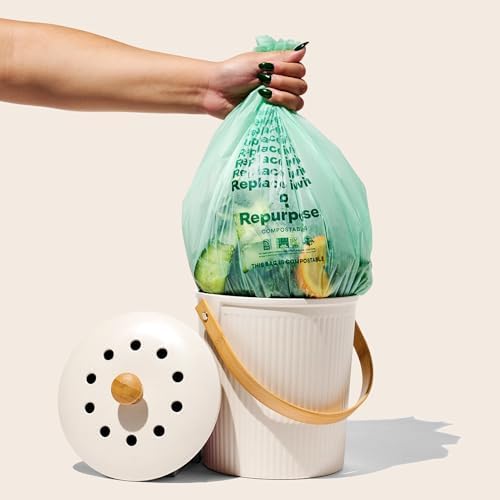 Bolsas de Basura Compostables de 3 Galones Repurpose, Paquete de 100, Certificadas BPI, a Prueba de Fugas, Aprobadas por la FDA, Empaque Reciclable - imagen 6