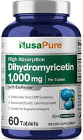 NusaPure Dihidromiricetina (DHM) 1,000mg 60 Tabletas Veganas (Sin GMO y 100% Vegetarianas) - imagen 1