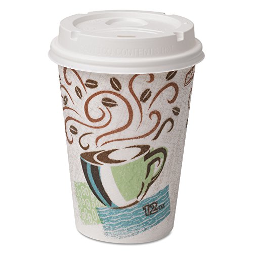 Combo de Vasos de Papel Dixie 5342COMBO600 con Tapas, 12oz, 50 Piezas por Paquete - imagen 1
