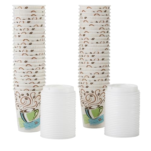 Combo de Vasos de Papel Dixie 5342COMBO600 con Tapas, 12oz, 50 Piezas por Paquete - imagen 3