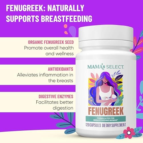 Cápsulas Orgánicas de Fenogreco de Mama's Select – Suplemento Herbal Natural para Aumentar la Producción de Leche, Vegano y Libre de Alérgenos, Hecho - imagen 4
