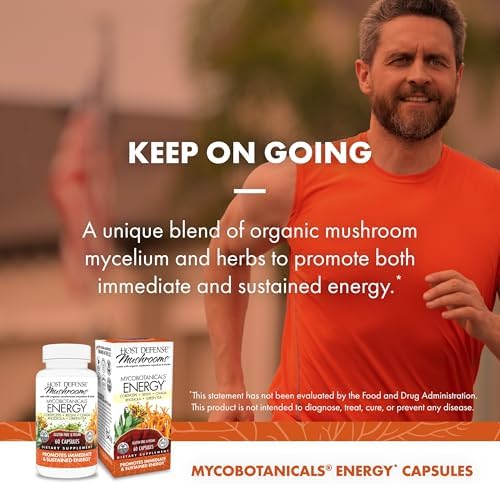 Cápsulas Host Defense MycoBotanicals Energy* - Suplemento de Energía y Respiración - Té Verde Herbal con Cordyceps, Reishi y Chaga - 60 Cápsulas (30 - imagen 5