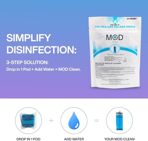 Pods Desinfectantes Mod Clean – Grado Hospitalario, Aprobados por la EPA, Solución Limpiadora Hidrosoluble para Cortadoras, Herramientas de Uñas, - imagen 4