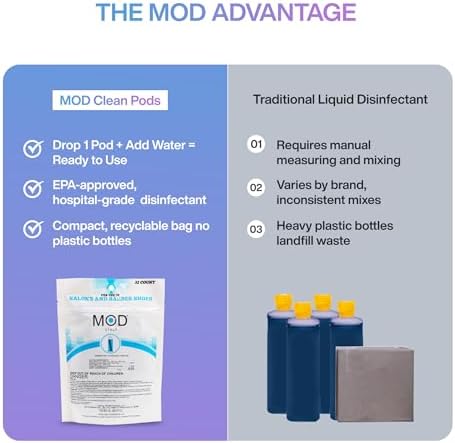 Pods Desinfectantes Mod Clean – Grado Hospitalario, Aprobados por la EPA, Solución Limpiadora Hidrosoluble para Cortadoras, Herramientas de Uñas, - imagen 8