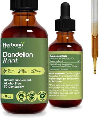 Extracto Líquido de Raíz de Diente de León 2 fl oz - Suplemento Herbal Natural para Limpieza, Digestión e Inmunidad - Taraxacum officinale Orgánico - - imagen 1