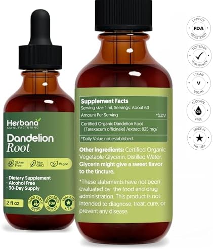 Extracto Líquido de Raíz de Diente de León 2 fl oz - Suplemento Herbal Natural para Limpieza, Digestión e Inmunidad - Taraxacum officinale Orgánico - - imagen 2