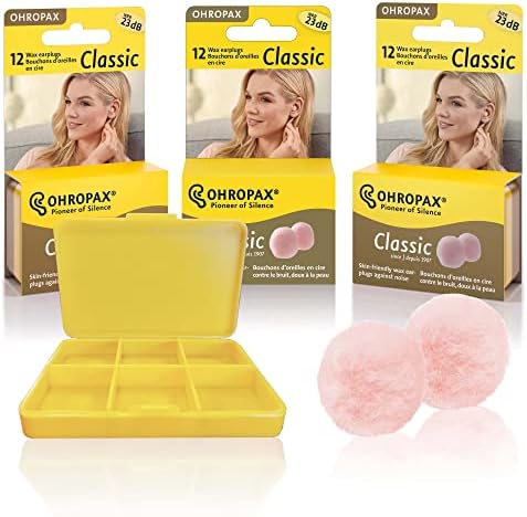 Tapones para oídos reutilizables Ohropax de algodón/cera - Reducción de ruido, estudio y ronquidos, protección auditiva, para oídos sensibles, ajuste - imagen 1