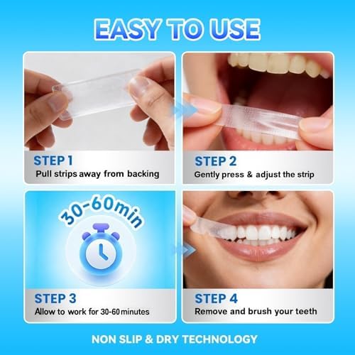Tiras Blanqueadoras para Dientes Sensibles - Kit Profesional 9D, 14 Tiras Blancas (Tratamiento de 7 Días) para Un Sonrisa Más Brillante, Sabor Menta - imagen 4