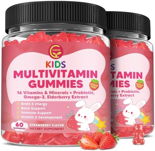 Gomitas Multivitamínicas Methyladas para Niños con Omega 3, 16 Vitaminas, Calcio, Probioticos y Sabor a Saúco, Sin Azúcar, Crecimiento Saludable y - imagen 8