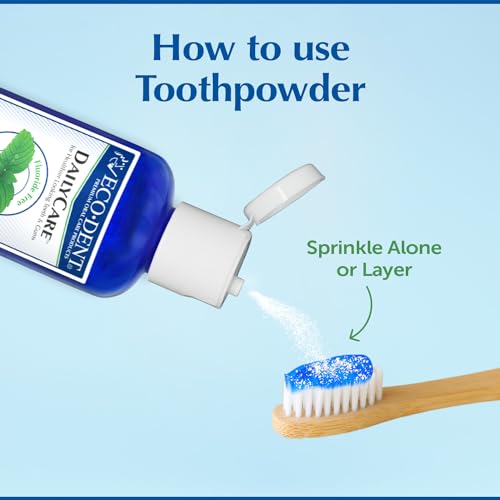 Polvo Dental Eco-Dent DailyCare con Bicarbonato, Menta - Pasta de Dientes Sin Flúor, Sin SLS, 2 Oz Cada Uno (Paquete de 3) - imagen 3