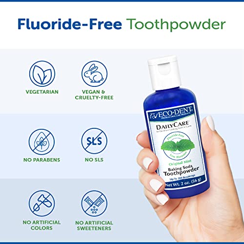 Polvo Dental Eco-Dent DailyCare con Bicarbonato, Menta - Pasta de Dientes Sin Flúor, Sin SLS, 2 Oz Cada Uno (Paquete de 3) - imagen 5