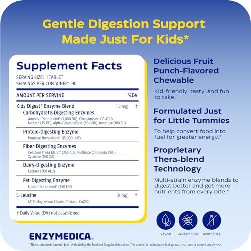 Enzymedica Kids Digest Masticables Sabor Frutos Rojos - 90 Tabletas - imagen 2
