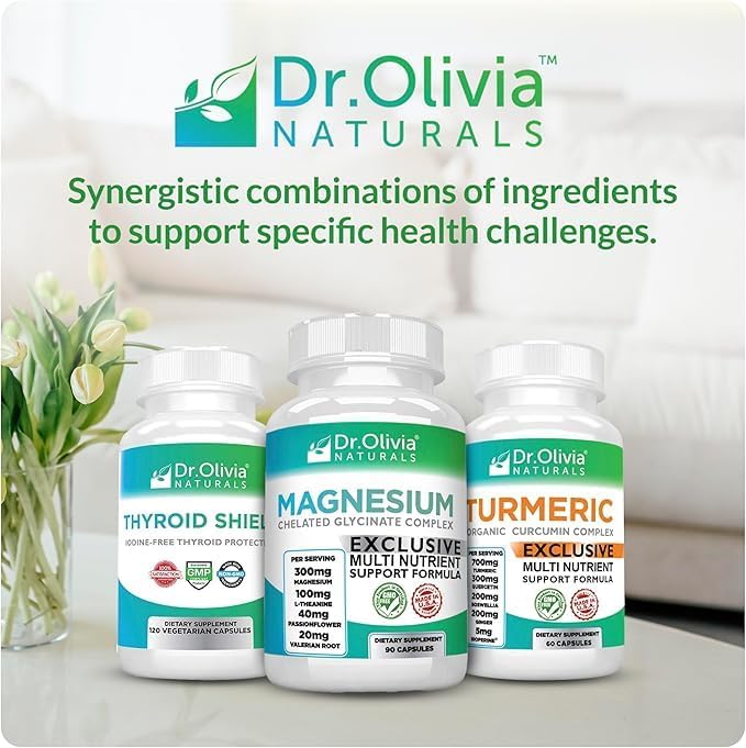 Complejo de Glicinato de Magnesio Dr. Olivia Naturals - L-Teanina, Flor de Pasión y Raíz de Valeriana para Apoyo del Sueño, Salud Nerviosa y Muscular - imagen 7