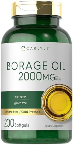 Suplemento de Aceite de Borraja Carlyle | 2000mg | 200 Cápsulas Blandas | 320mg de GLA | Prensado en Frío y Libre de Hexano | No GMO y Sin Gluten - imagen 1
