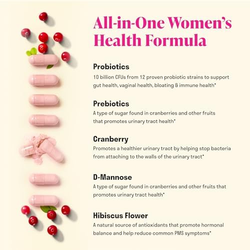 Probiotico 3 en 1 para Mujeres - 60 Porciones - 12 Cepas Únicas, Prebióticos, D-Mannose y Arándano para Salud Digestiva, Vaginal e Inmunológica - - imagen 5