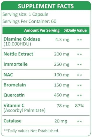 Suplementos KUAFLY DAO Bloqueador de Histamina – Enzima DAO + Diamina Oxidasa y Quercetina, Inmortal, Vitamina C para la Salud Digestiva y Soporte - imagen 3