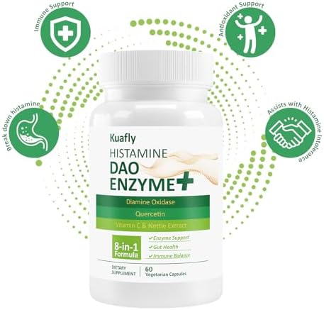 Suplementos KUAFLY DAO Bloqueador de Histamina – Enzima DAO + Diamina Oxidasa y Quercetina, Inmortal, Vitamina C para la Salud Digestiva y Soporte - imagen 4