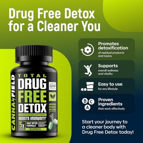 CANNA FIELD Detox y Limpieza Hepática - Hecho en EE. UU. - Elimina Tóxicos en 5 Días - Mejores Pastillas para Pasar Pruebas - Suplemento Premium - 30 - imagen 2