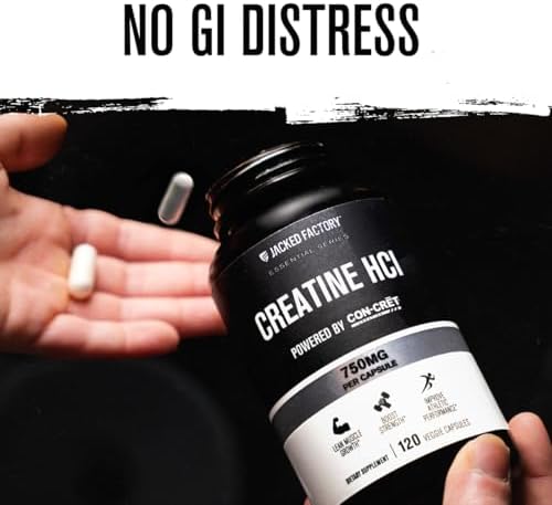 Cápsulas de Creatina HCl Jacked Factory - Píldoras CON CRET 750mg - Crecimiento Muscular Magro, Recuperación, Aumento de Fuerza y Resistencia - 120 - imagen 4