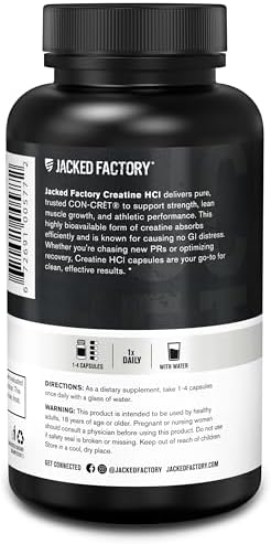 Cápsulas de Creatina HCl Jacked Factory - Píldoras CON CRET 750mg - Crecimiento Muscular Magro, Recuperación, Aumento de Fuerza y Resistencia - 120 - imagen 7