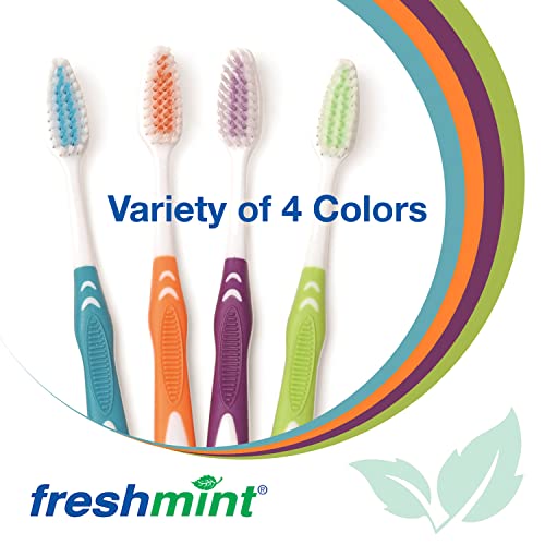 Cepillos de Dientes Premium FRESHMINT en Paquete de 100, Con Mango de Agarre Fácil y Cerda Suave Multicolor, Ideal para Viajes, Hoteles y Donaciones. - imagen 4