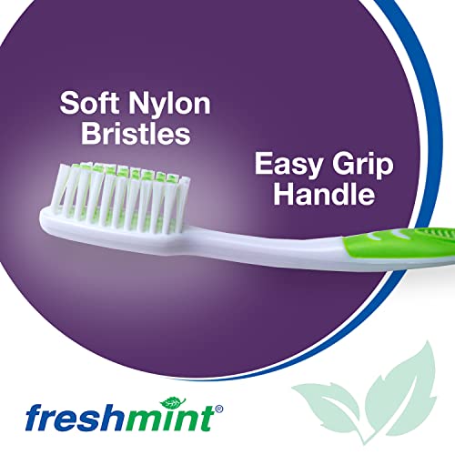 Cepillos de Dientes Premium FRESHMINT en Paquete de 100, Con Mango de Agarre Fácil y Cerda Suave Multicolor, Ideal para Viajes, Hoteles y Donaciones. - imagen 6