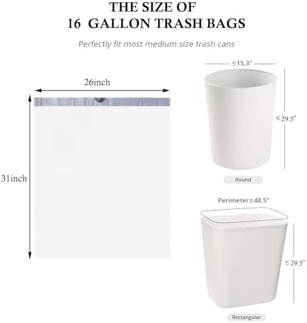 Bolsas de basura GoodFinely de plástico ultra grueso de 16 galones, resistentes y con fragancia a lavanda, para cocina, baño y oficina. - imagen 3