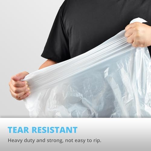 Bolsas de Basura de Cuerda Glasho Ultra Gruesas de 15 Galones, 108 Piezas, Resistentes y a Prueba de Fugas para Cocina, Oficina y Jardín, Color Blanco - imagen 5