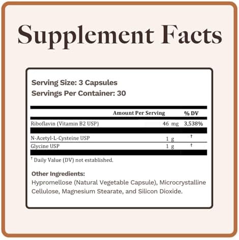 Suplemento Utzy Naturals GlyNAC+ de Alta Dosis | 2,000mg de Glicina y NAC (N-Acetilcisteína) | Con Cofactor de Vitamina B2 para Producción de - imagen 2