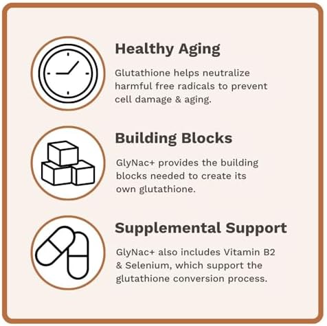 Suplemento Utzy Naturals GlyNAC+ de Alta Dosis | 2,000mg de Glicina y NAC (N-Acetilcisteína) | Con Cofactor de Vitamina B2 para Producción de - imagen 4