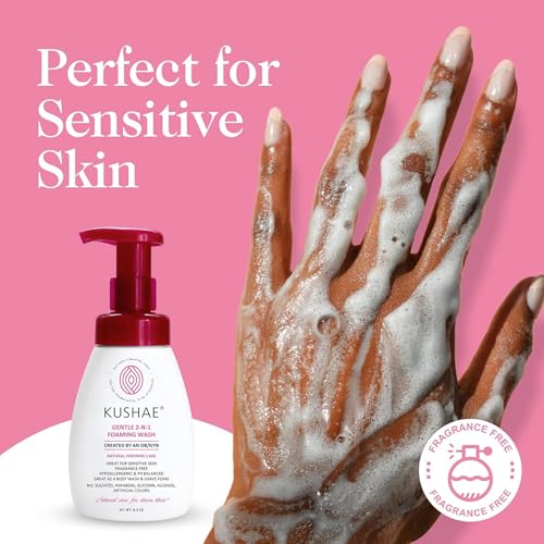 Kushae Jabón Espumoso 2 en 1 Suave, Lavado Femenino pH Balanceado, Higiene Óptima, 8.3 oz, Sin Fragancia para Piel Sensible - imagen 7