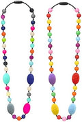 Collares Masticables para Niños Sensibles 2 Piezas, Collares de Silicón para Autismo, TDAH y SPD, Joyería Fidget para Reducir Ansiedad y Estrés - imagen 1